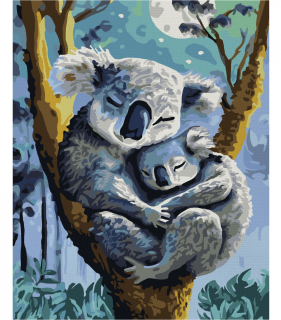 Koala z młodym 40 x 50 cm